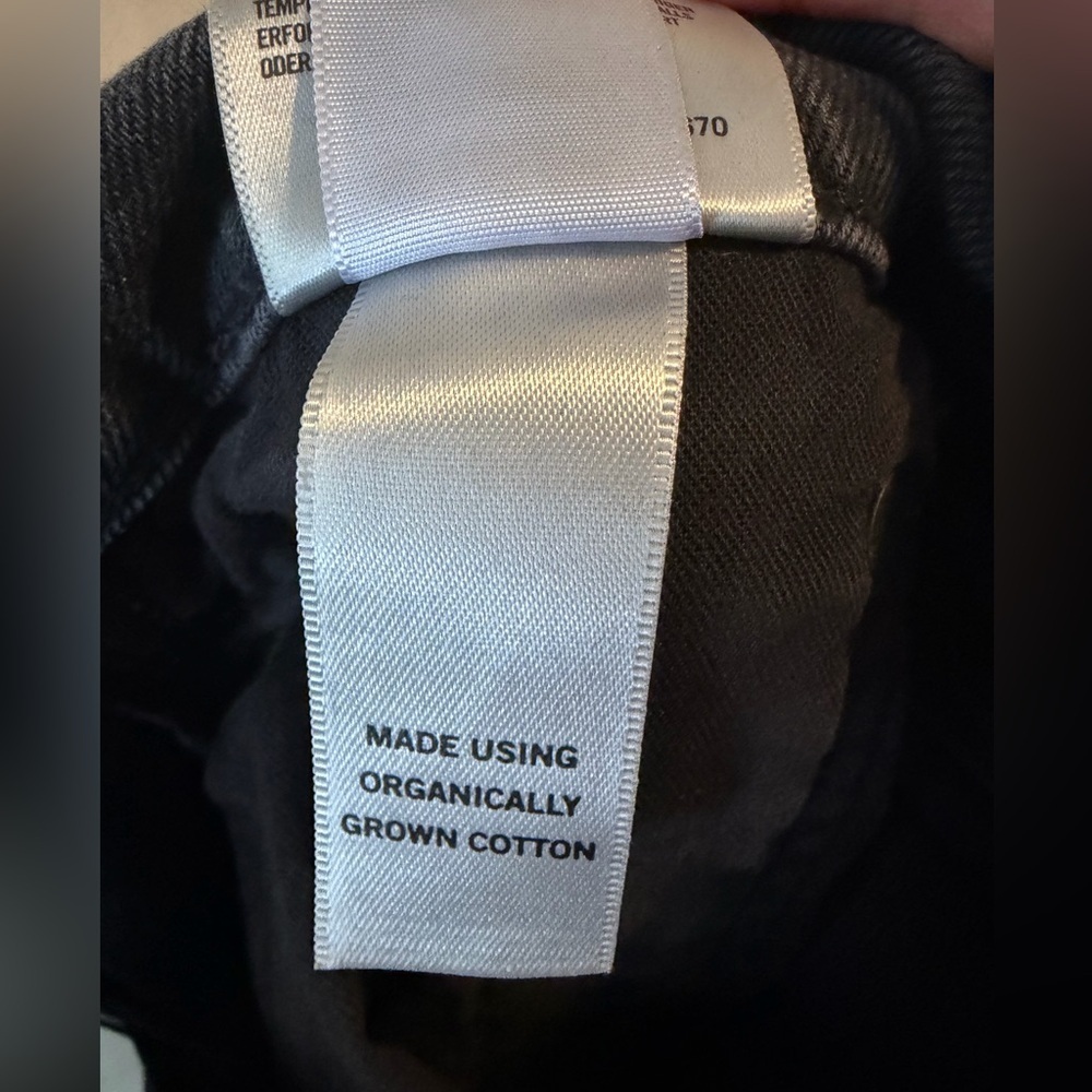 AGOLDE black wash button fly straight leg pants size 27 organic cotton blend - Picture 6 of 9